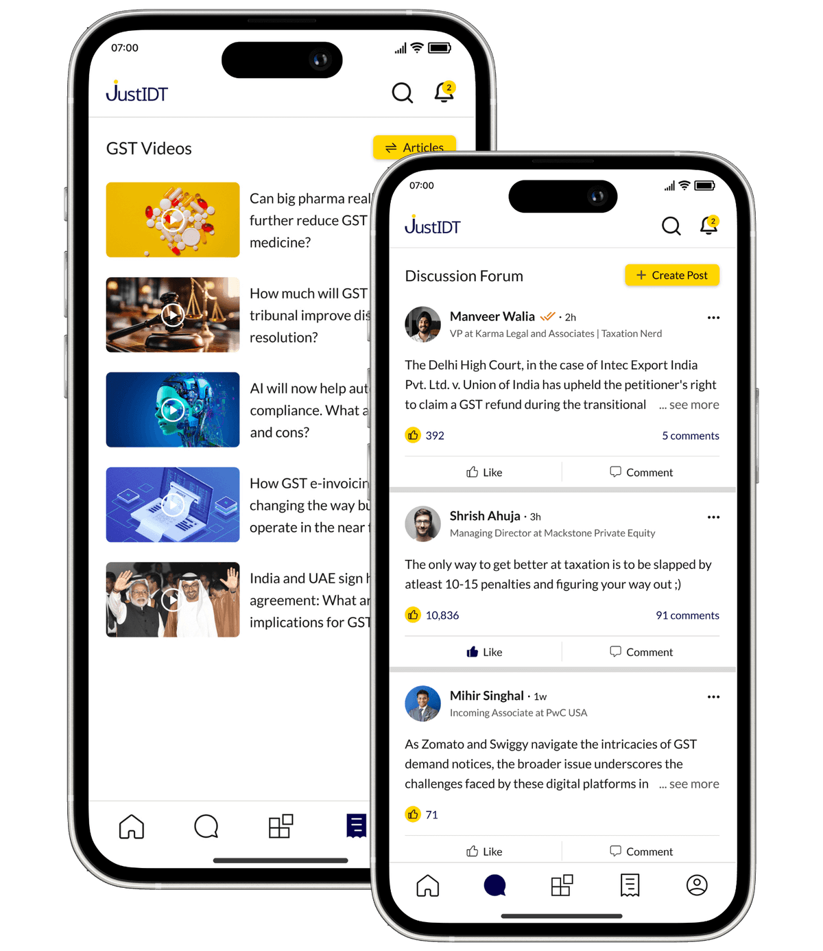 JustIDT App Screenshots